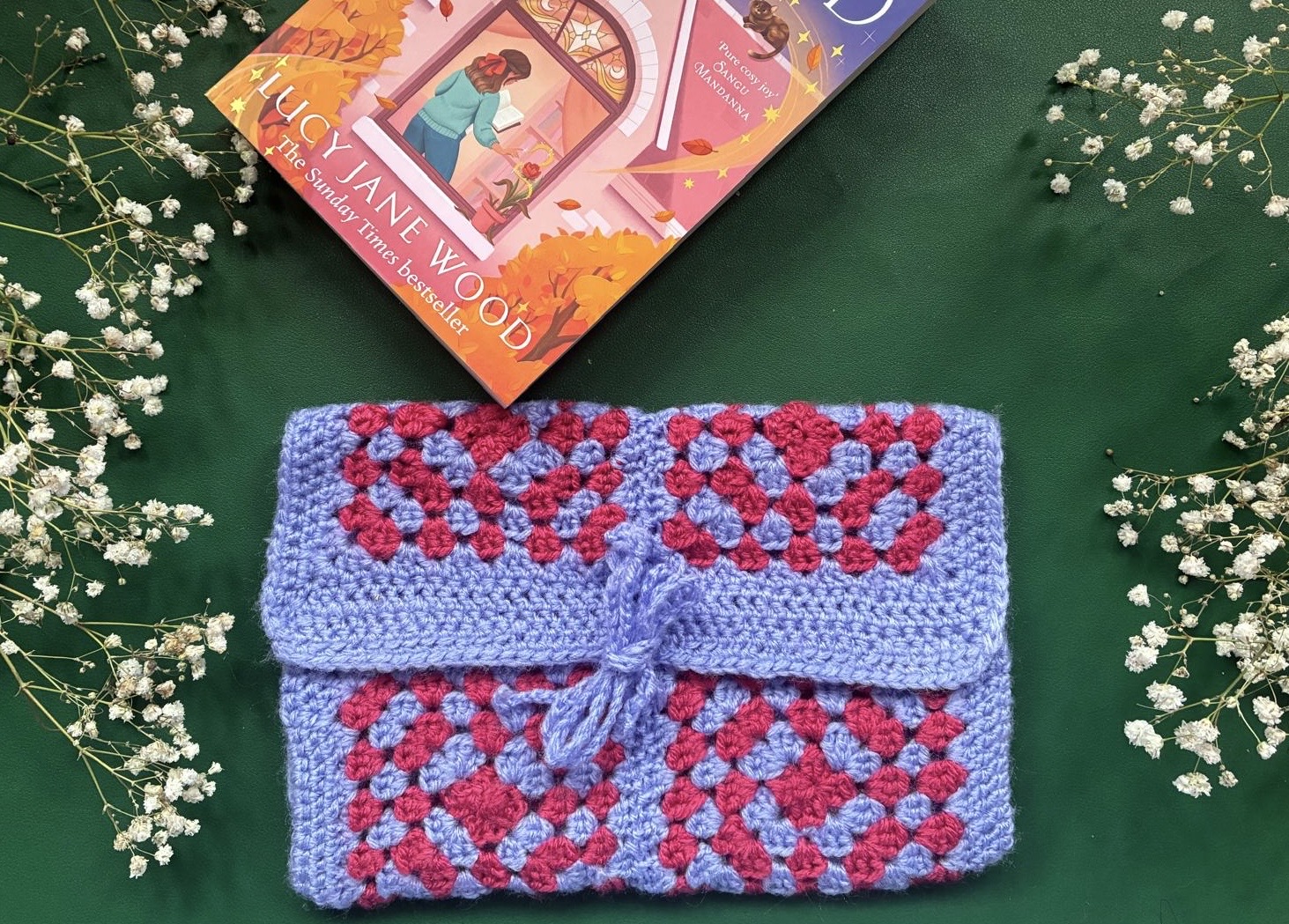 Handmade Classic Granny Square Book Sleeve - Image 3