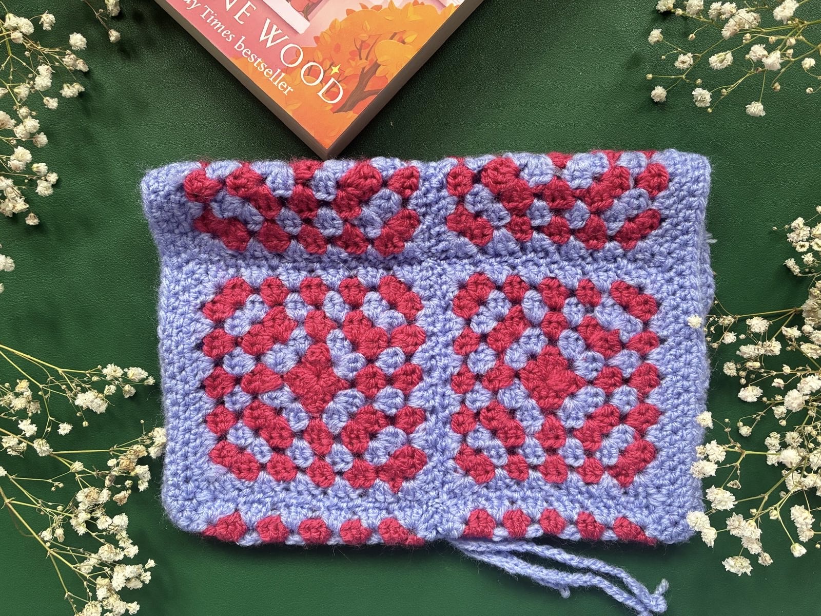 Handmade Classic Granny Square Book Sleeve - Image 2