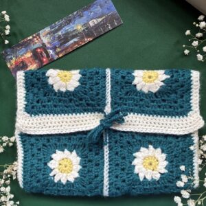 Handmade Crochet Daisy Book Sleeve