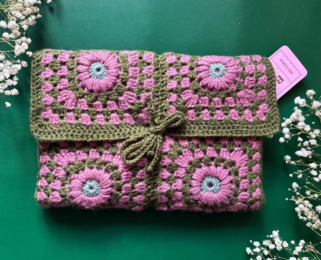 Handmade Sunburst Crochet Book Sleeve