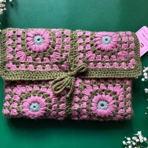 Handmade Sunburst Crochet Book Sleeve