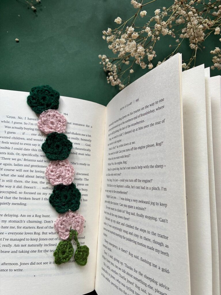 Flower Chain Crochet Bookmark