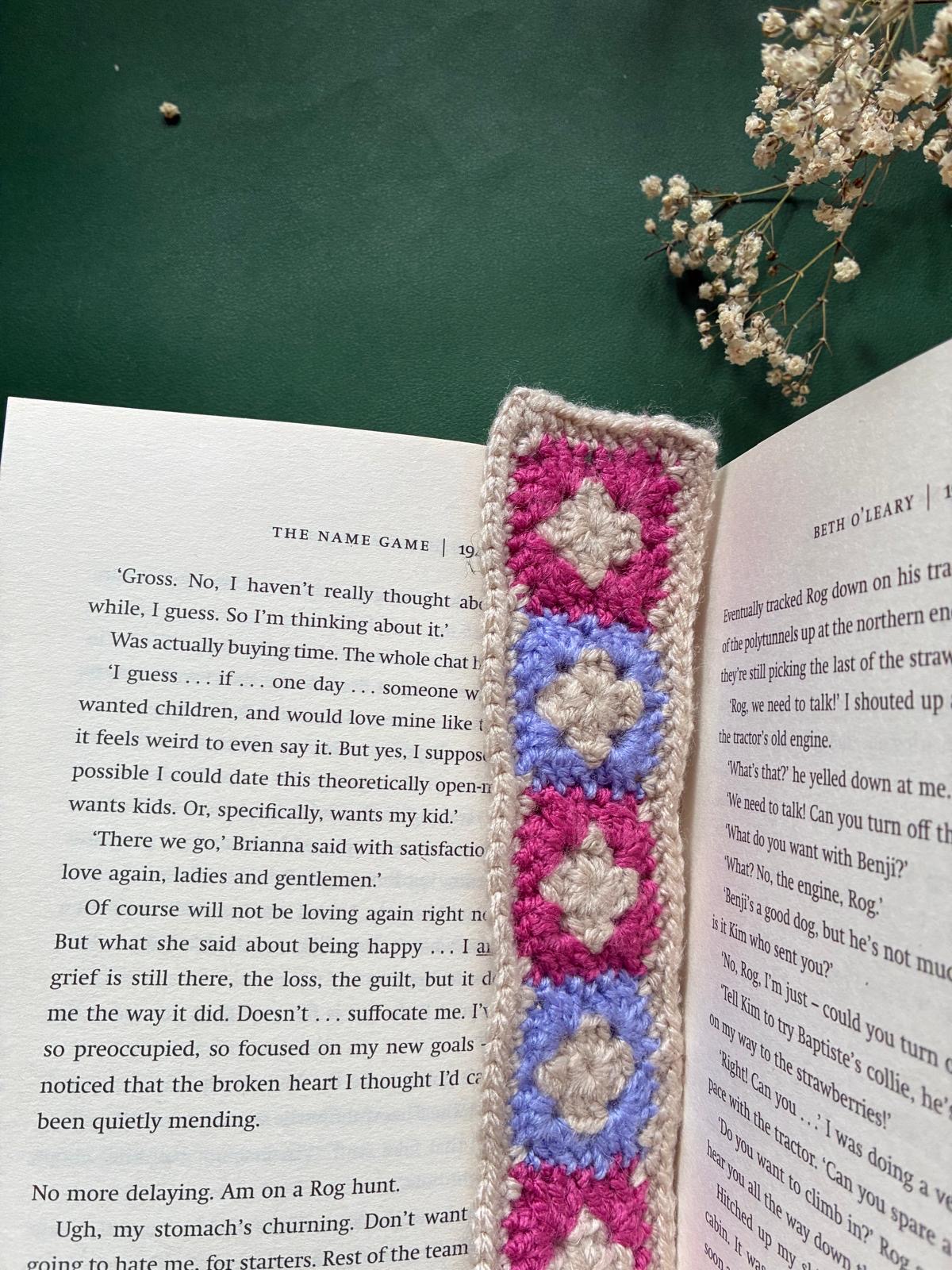 Granny Square Crochet Bookmark - Image 2