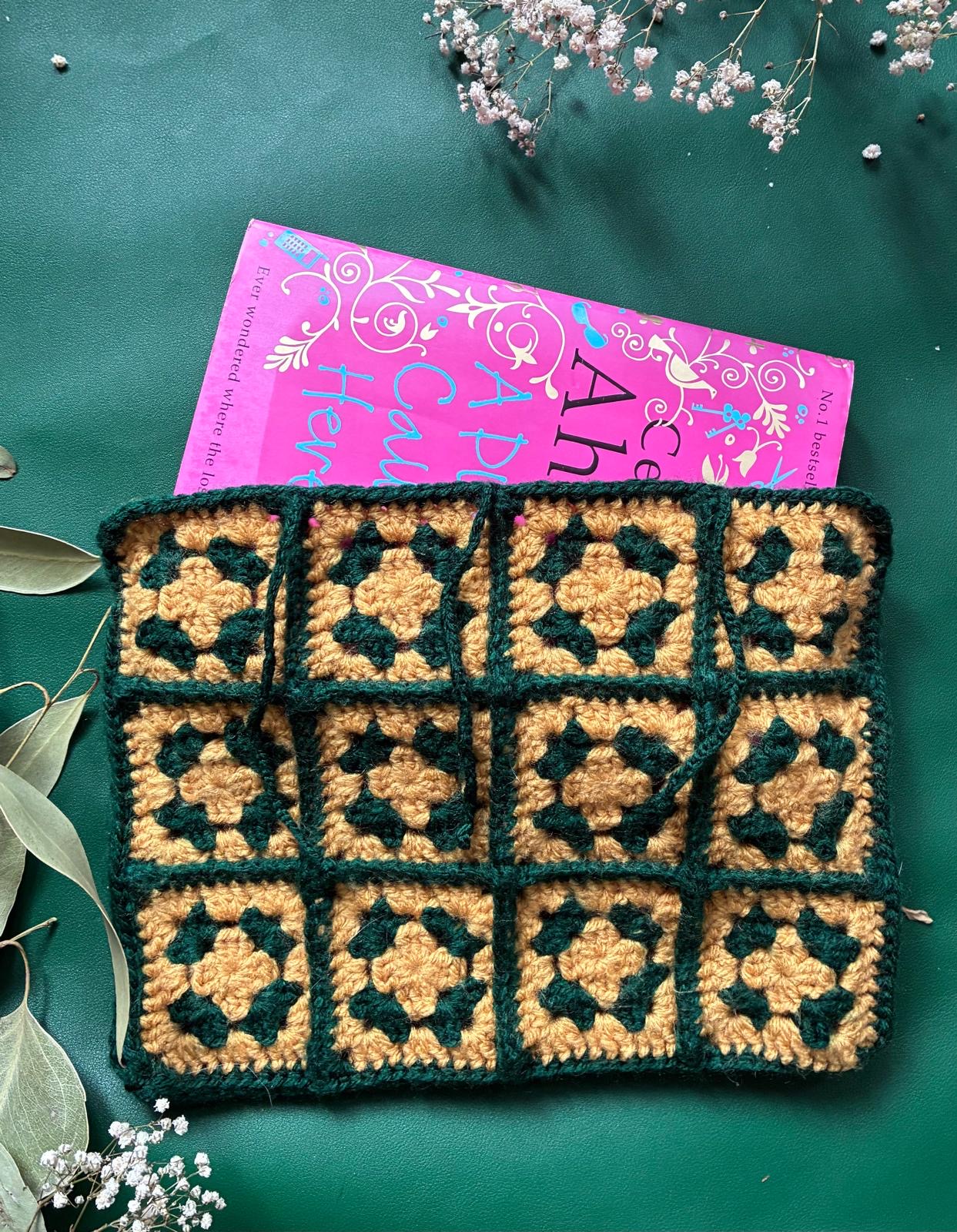 Handmade Tiny Granny Squares Book Sleeve