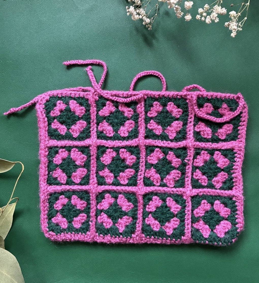 Handmade Tiny Granny Squares Book Sleeve - Image 3